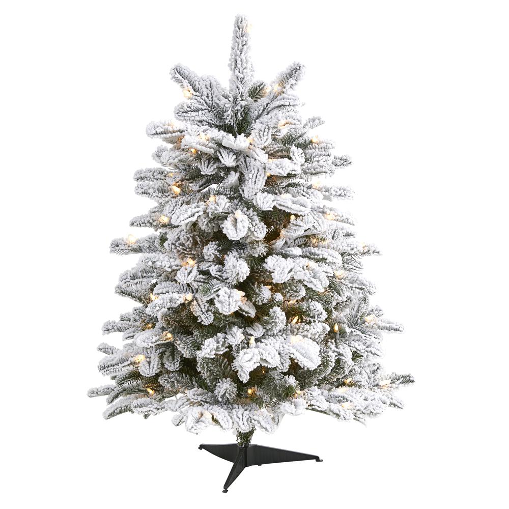 3ft. Flocked North Carolina Fir Artificial Christmas Tree. Picture 1
