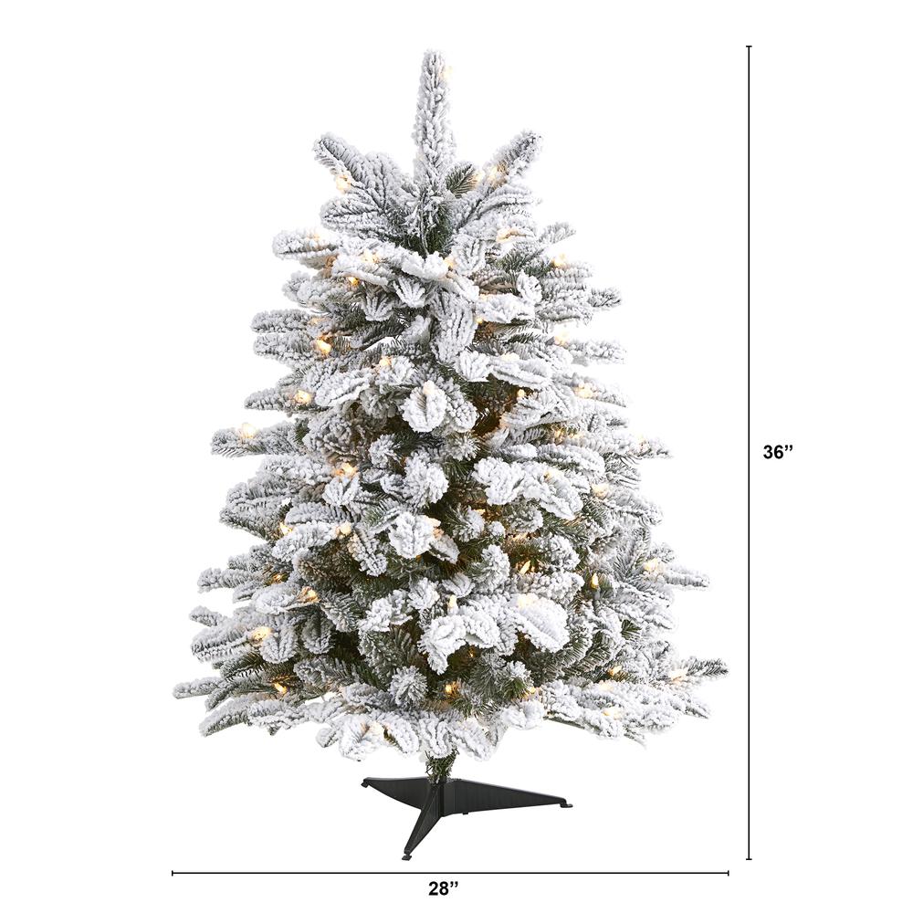 3ft. Flocked North Carolina Fir Artificial Christmas Tree. Picture 2