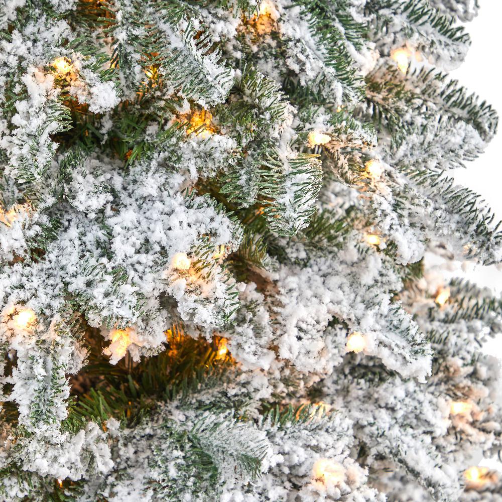 6ft. Flocked North Carolina Fir Artificial Christmas Tree. Picture 4