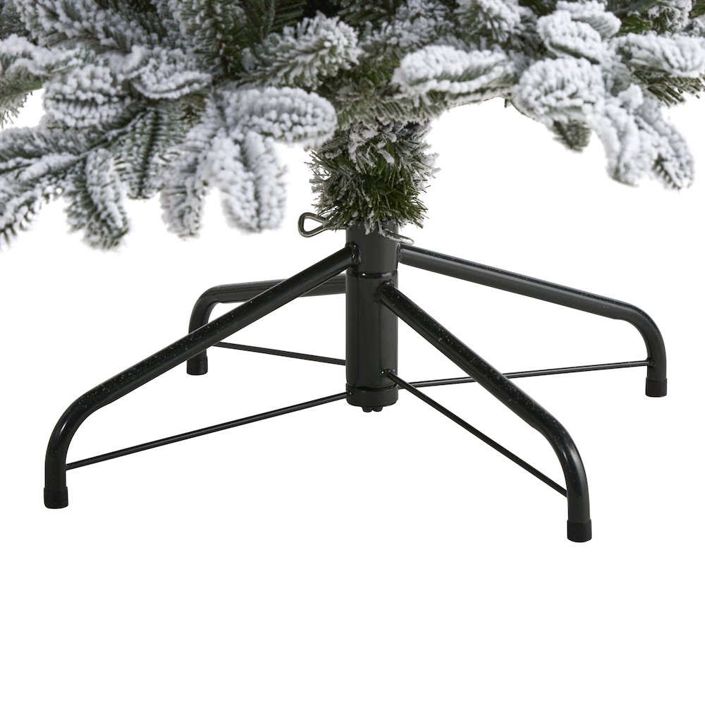 7ft. Flocked North Carolina Fir Artificial Christmas Tree with 550 Warm Lights. Picture 4