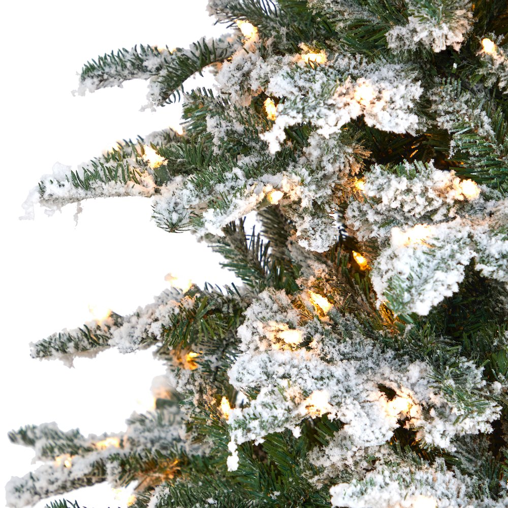 8ft. Flocked North Carolina Fir Artificial Christmas Tree with 650 Warm Lights. Picture 3