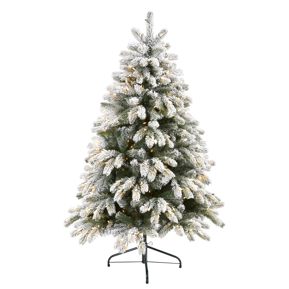 5ft. Flocked South Carolina Spruce Artificial Christmas Tree. Picture 1