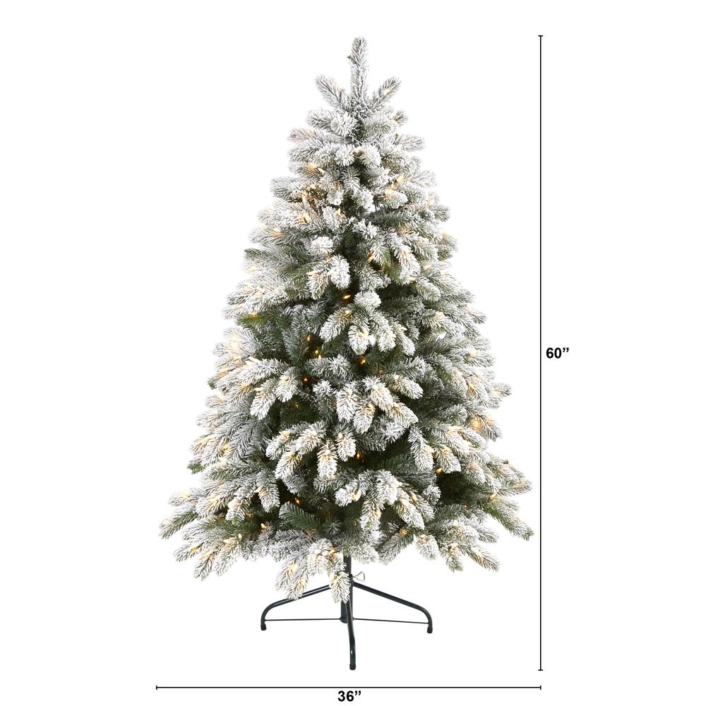 5ft. Flocked South Carolina Spruce Artificial Christmas Tree. Picture 2