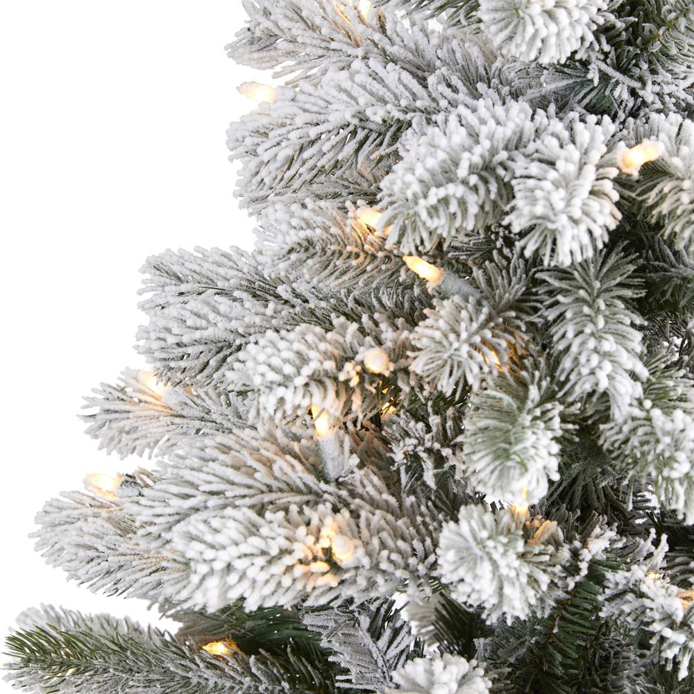 5ft. Flocked South Carolina Spruce Artificial Christmas Tree. Picture 3