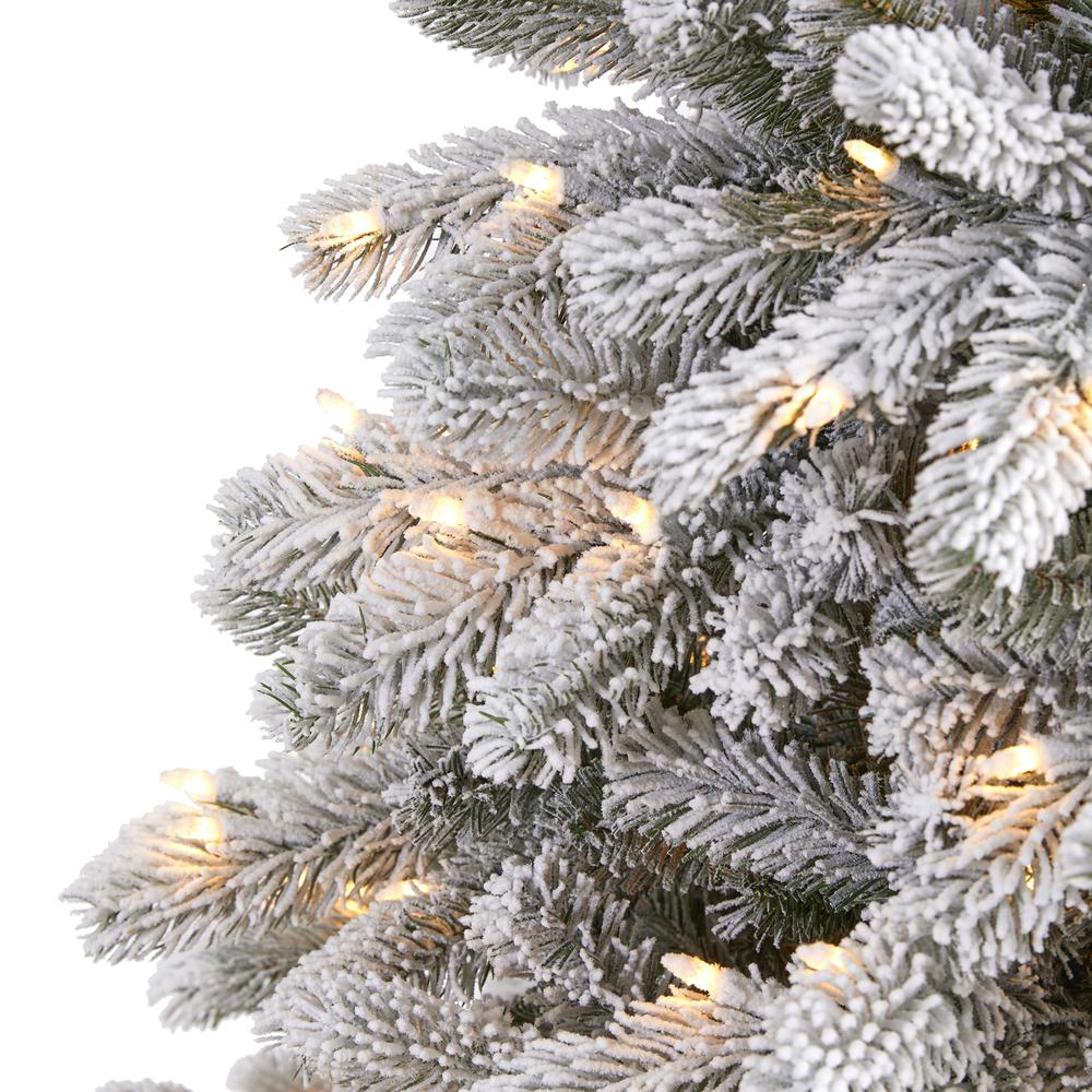 6ft. Flocked South Carolina Spruce Artificial Christmas Tree. Picture 4