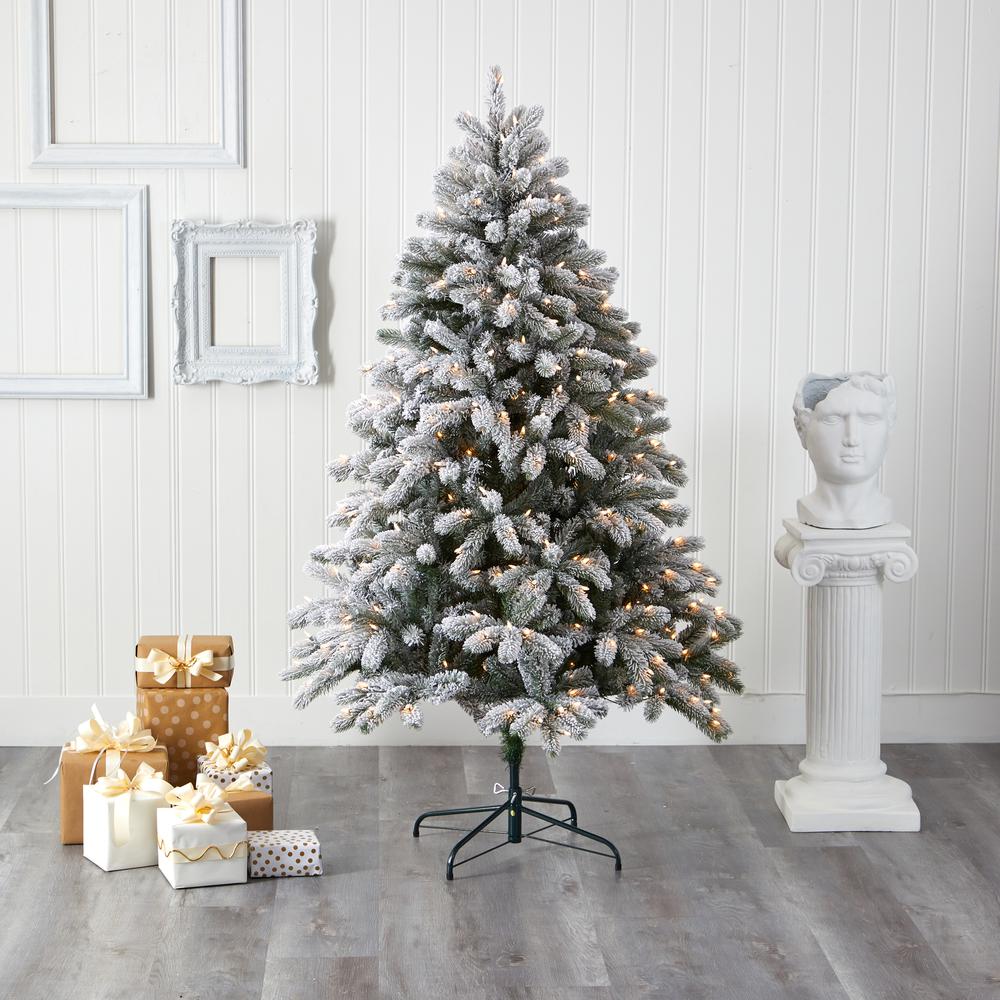 6ft. Flocked South Carolina Spruce Artificial Christmas Tree. Picture 5