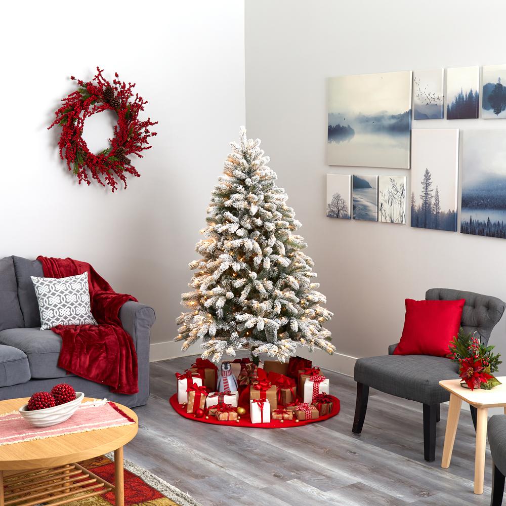 6ft. Flocked South Carolina Spruce Artificial Christmas Tree. Picture 6