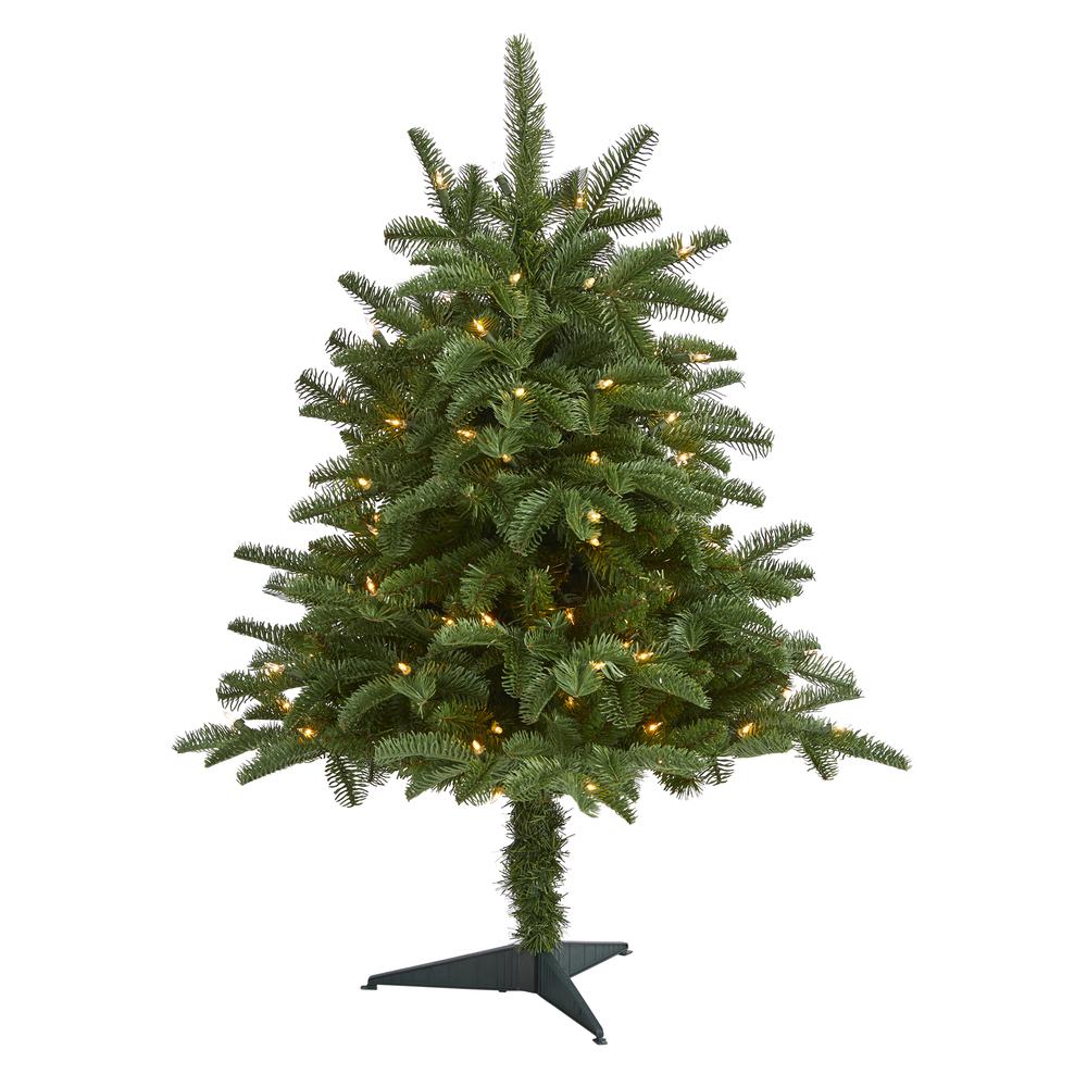South Carolina Spruce Artificial Christmas Tree with 100 White Warm Light. Picture 1