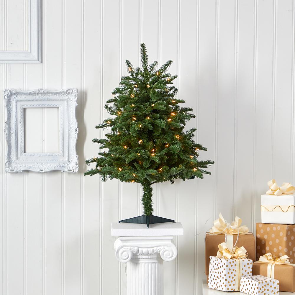 South Carolina Spruce Artificial Christmas Tree with 100 White Warm Light. Picture 5