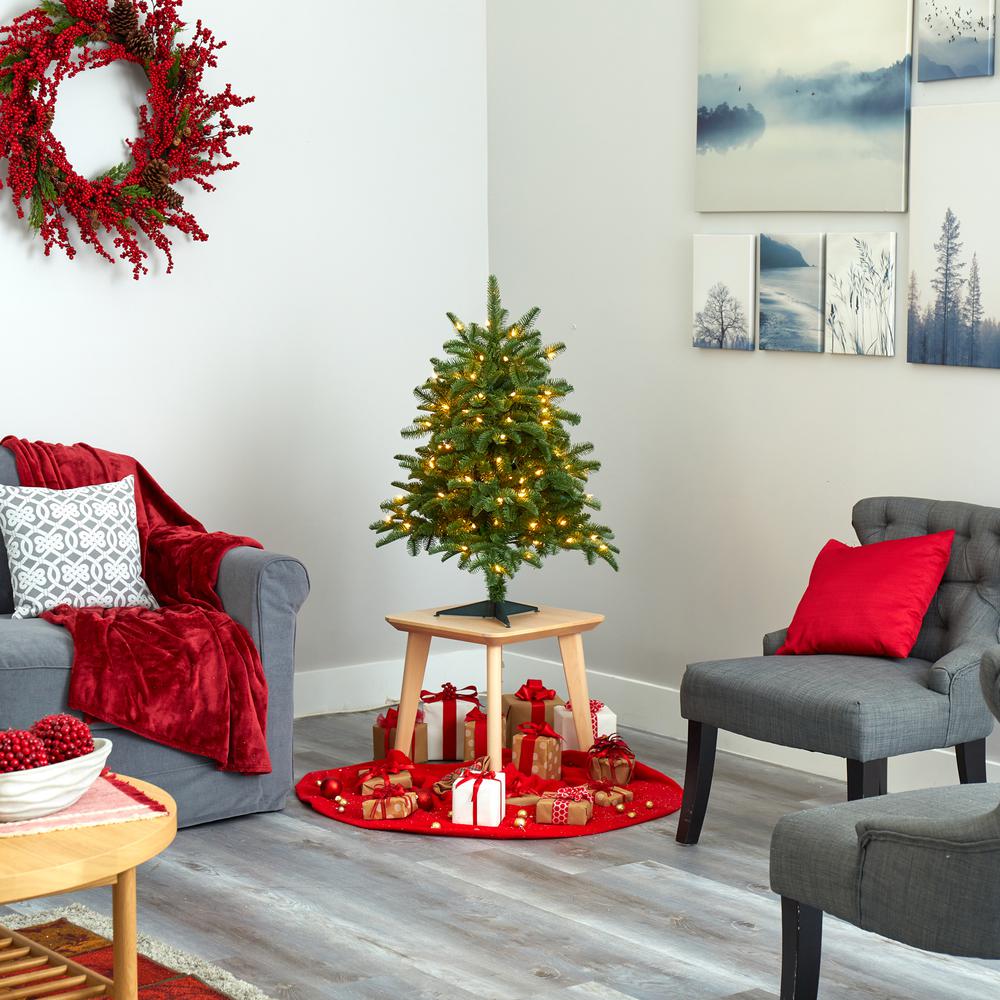South Carolina Spruce Artificial Christmas Tree with 100 White Warm Light. Picture 6