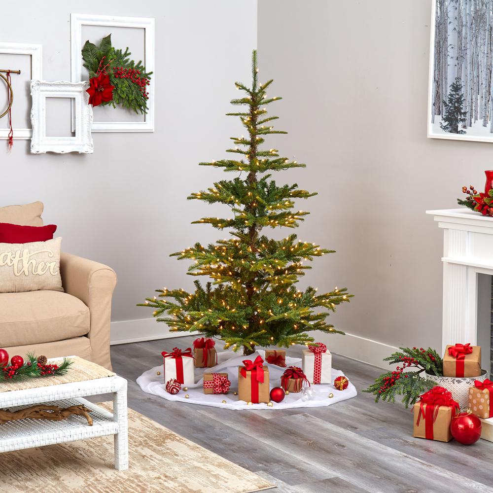 6ft. Layered Washington Spruce Artificial Christmas Tree with 350 Clear LED Lights and 705 Bendable Branches. Picture 6