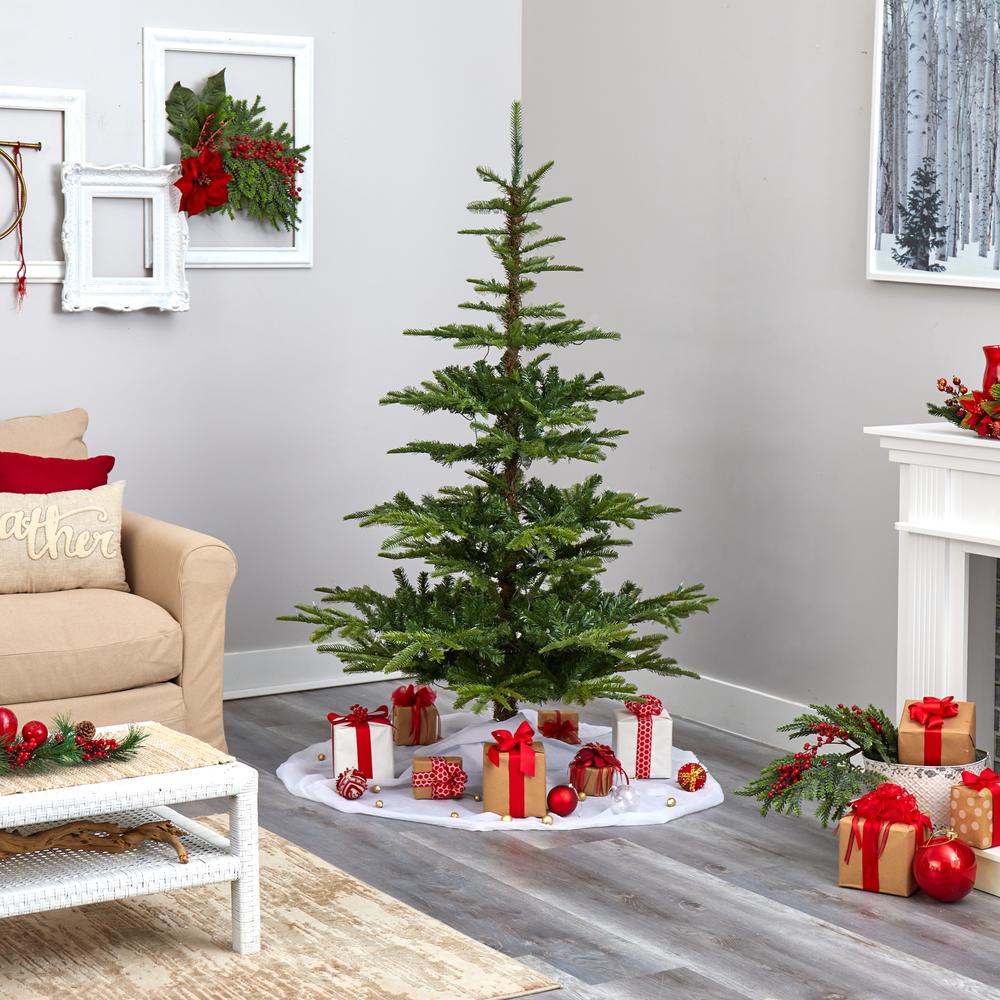 6ft. Layered Washington Spruce Artificial Christmas Tree with 350 Clear LED Lights and 705 Bendable Branches. Picture 5