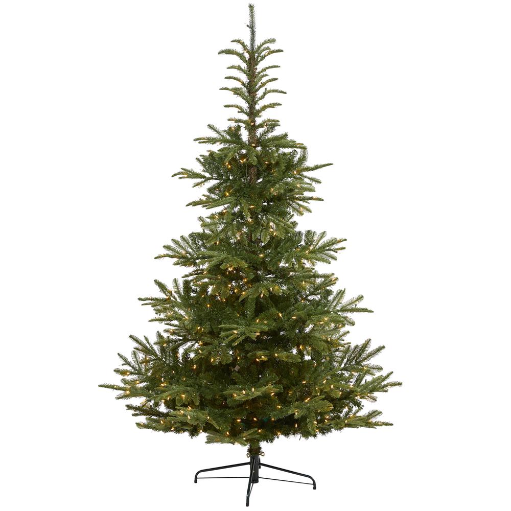 7.5ft. Layered Washington Spruce Artificial Christmas Tree. Picture 1