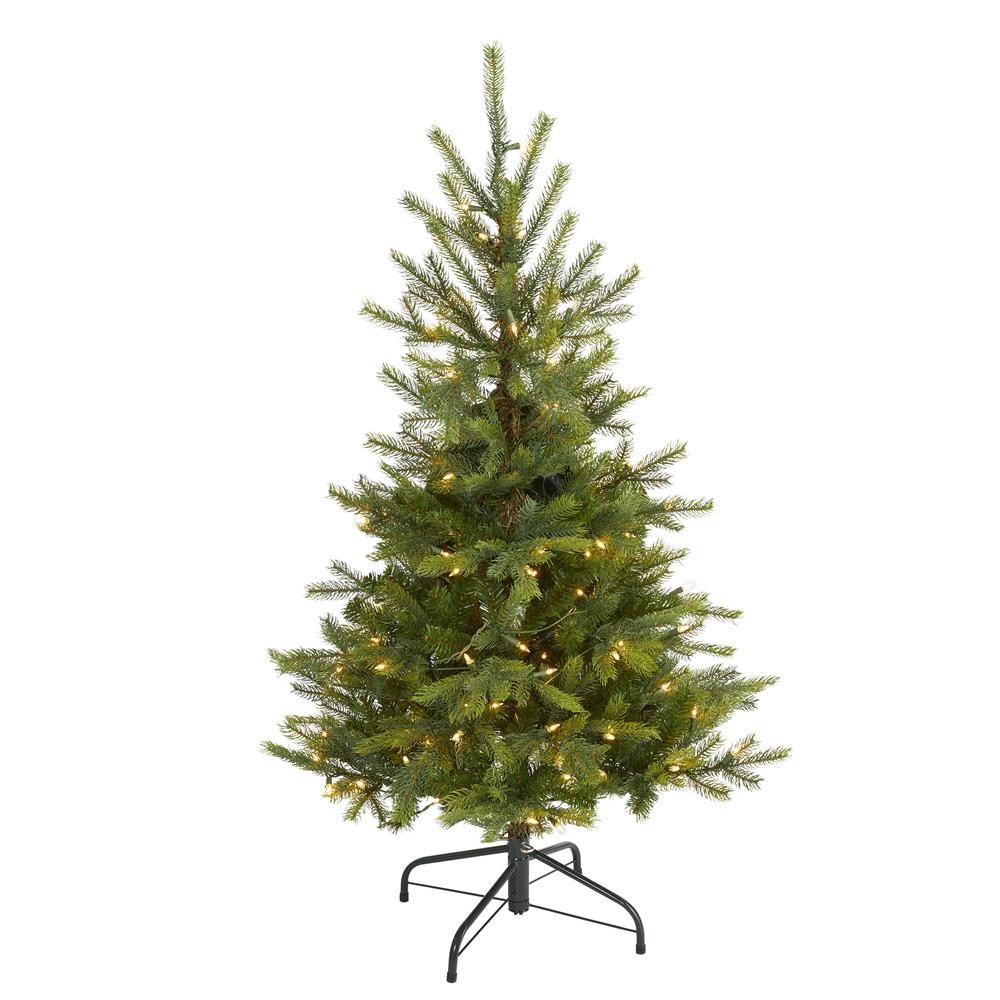 4ft. North Carolina Spruce Artificial Christmas Tree with 100 Clear Lights and 207 Bendable Branches. Picture 4