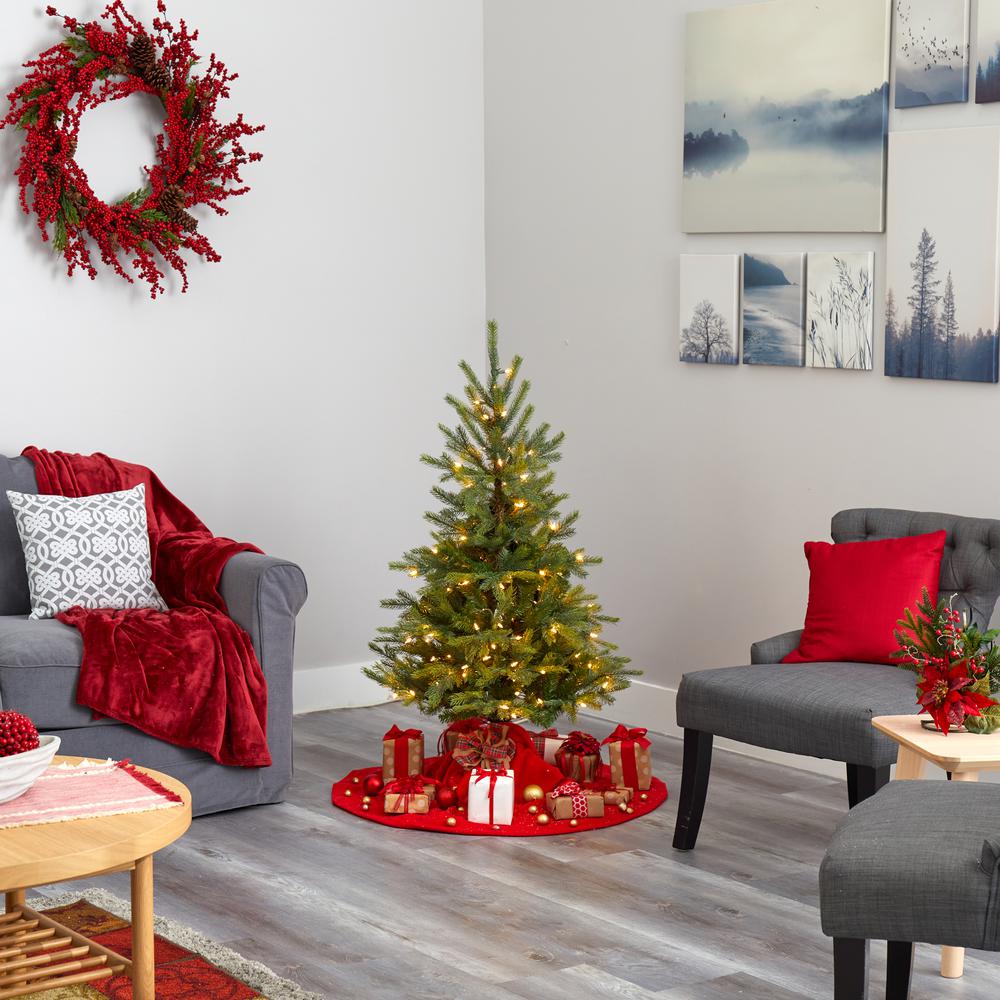4ft. North Carolina Spruce Artificial Christmas Tree with 100 Clear Lights and 207 Bendable Branches. Picture 5