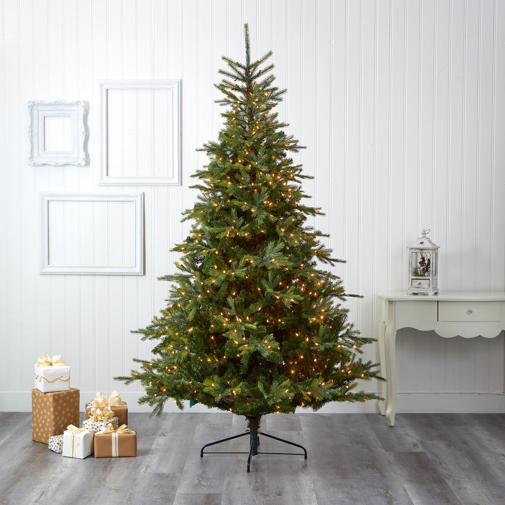 8ft. North Carolina Spruce Artificial Christmas Tree with 650 Clear Lights and 1303 Bendable Branches. Picture 4