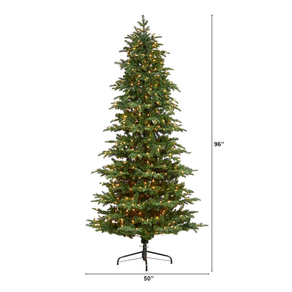 8ft. South Carolina Fir Artificial Christmas Tree with 650 Clear LED Lights. Picture 2
