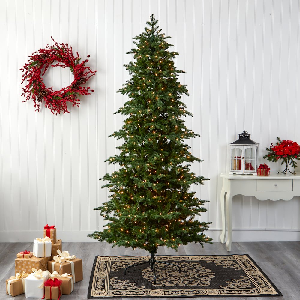 8ft. South Carolina Fir Artificial Christmas Tree with 650 Clear LED Lights. Picture 5
