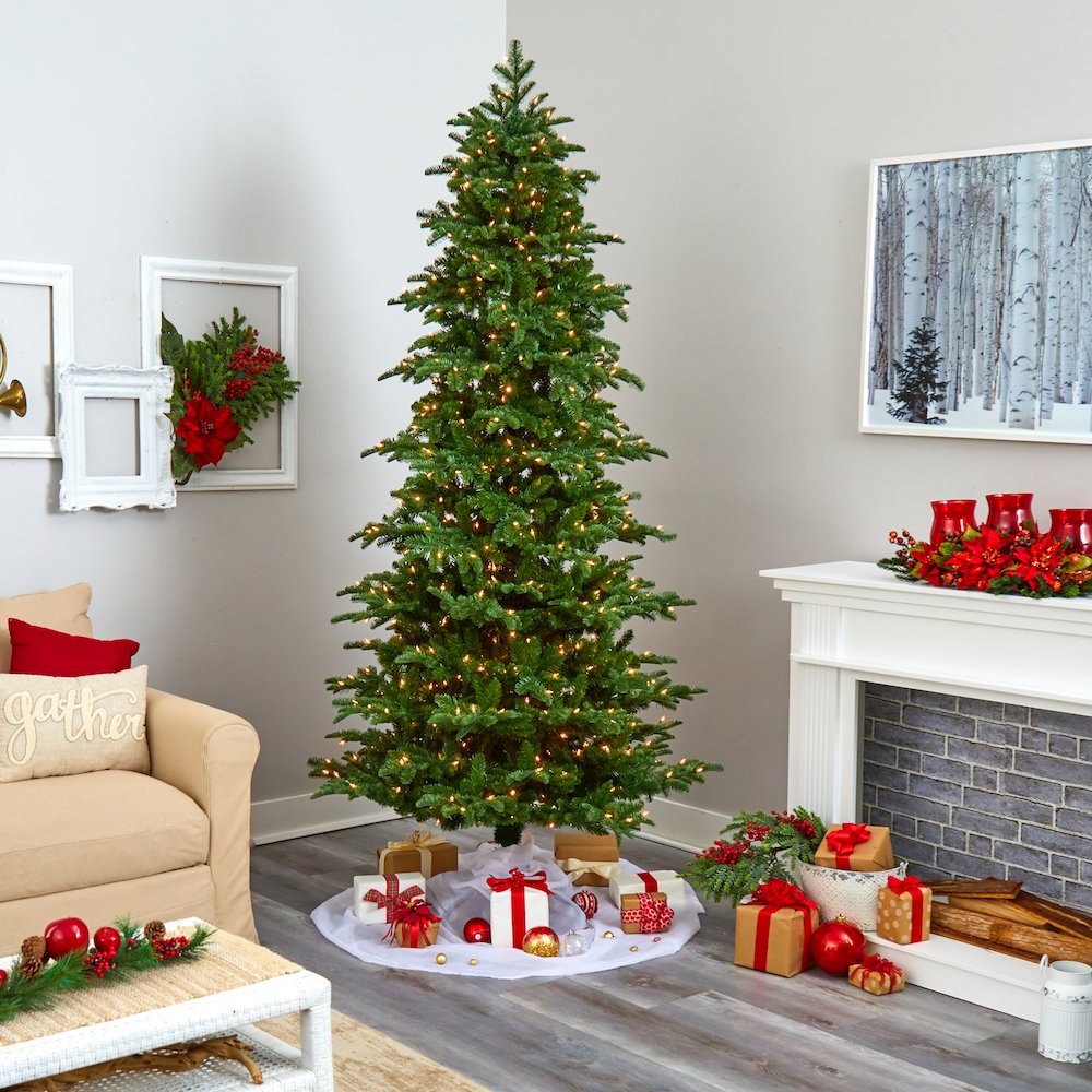 8ft. South Carolina Fir Artificial Christmas Tree with 650 Clear LED Lights. Picture 6
