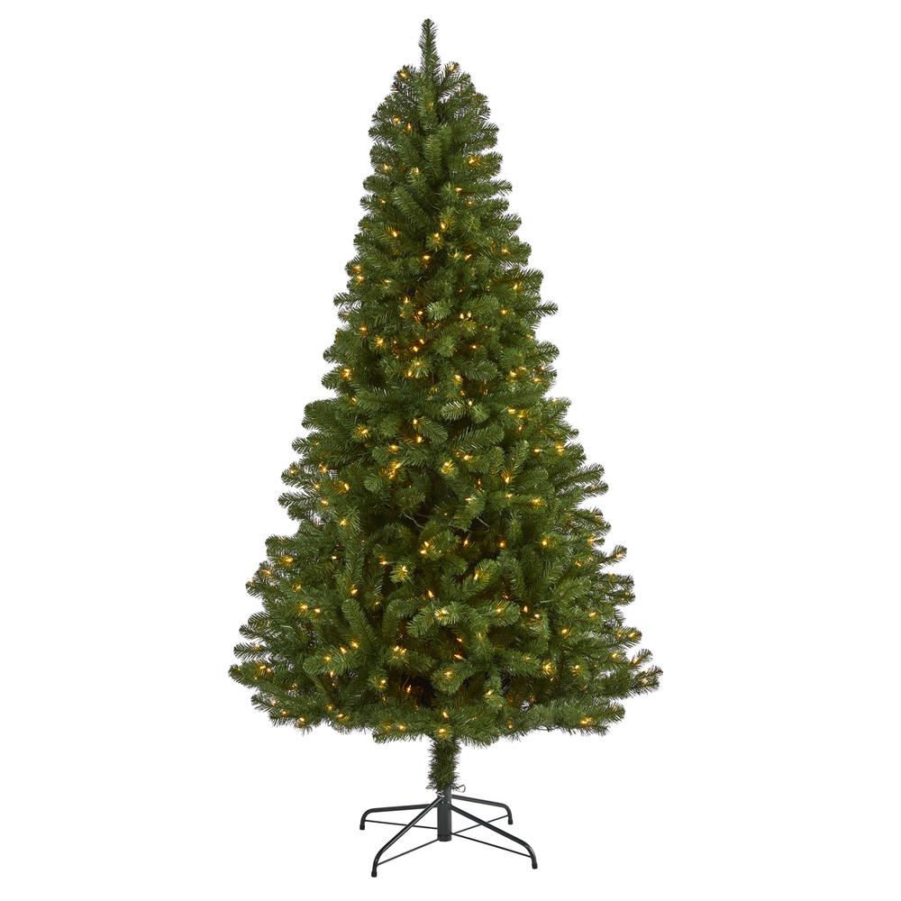 7.Virginia Fir Artificial Christmas Tree with 450 Clear Lights. Picture 1