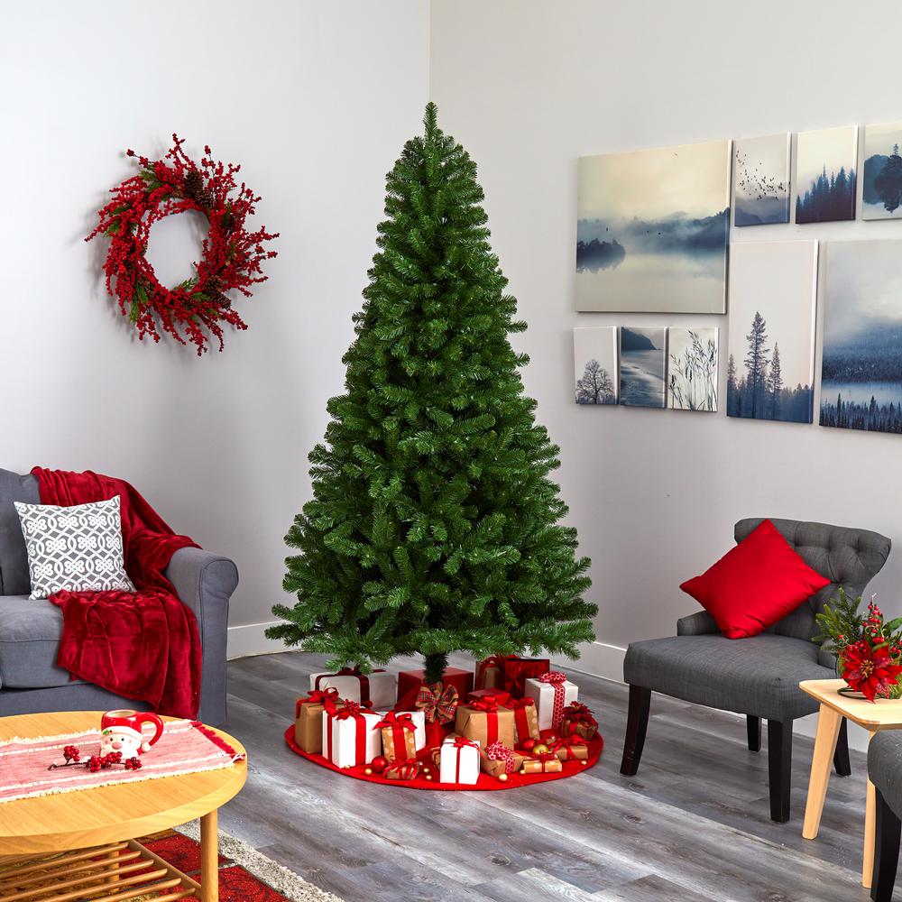 7.Virginia Fir Artificial Christmas Tree with 450 Clear Lights. Picture 7