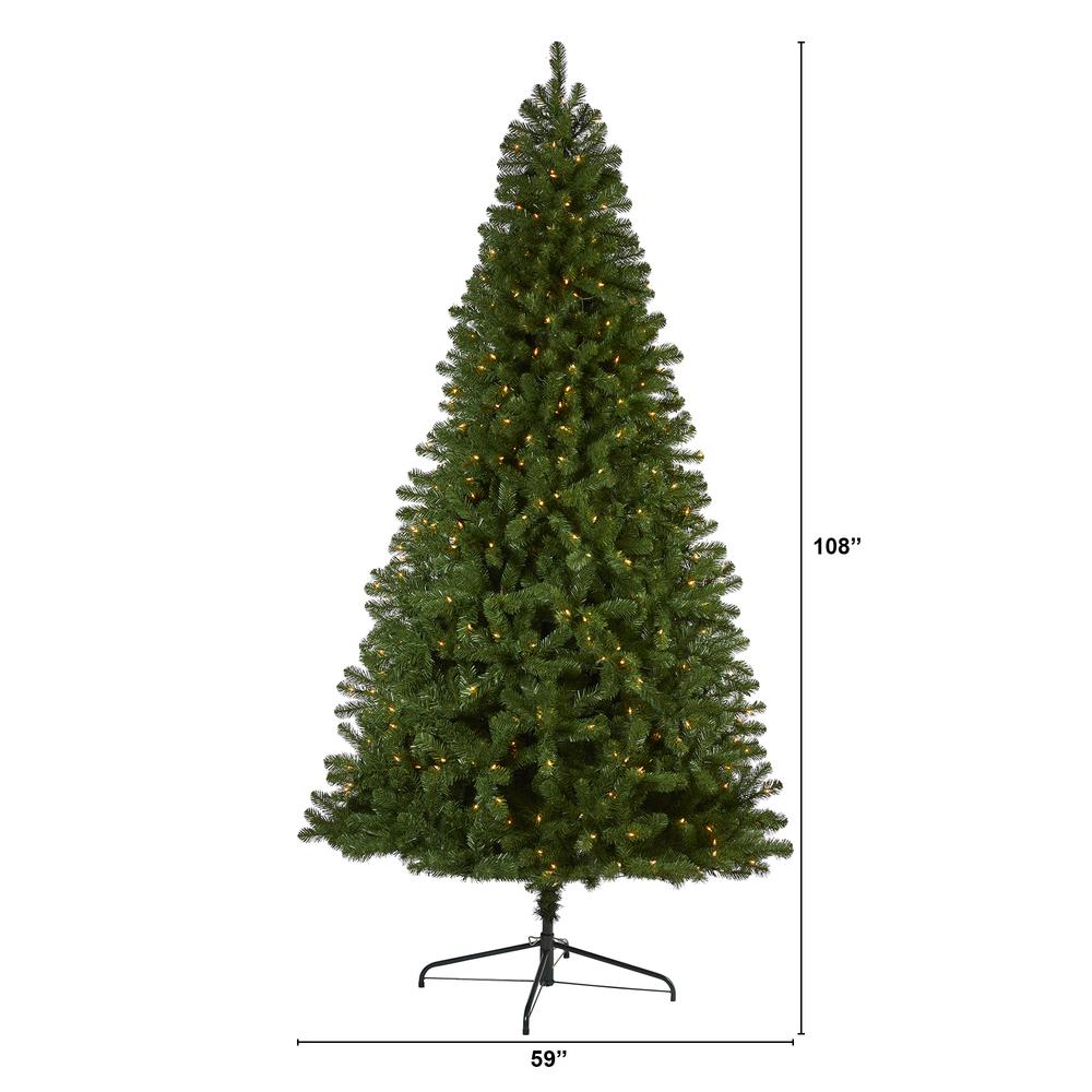 9ft. Virginia Fir Artificial Christmas Tree with 600 Clear Lights. Picture 2