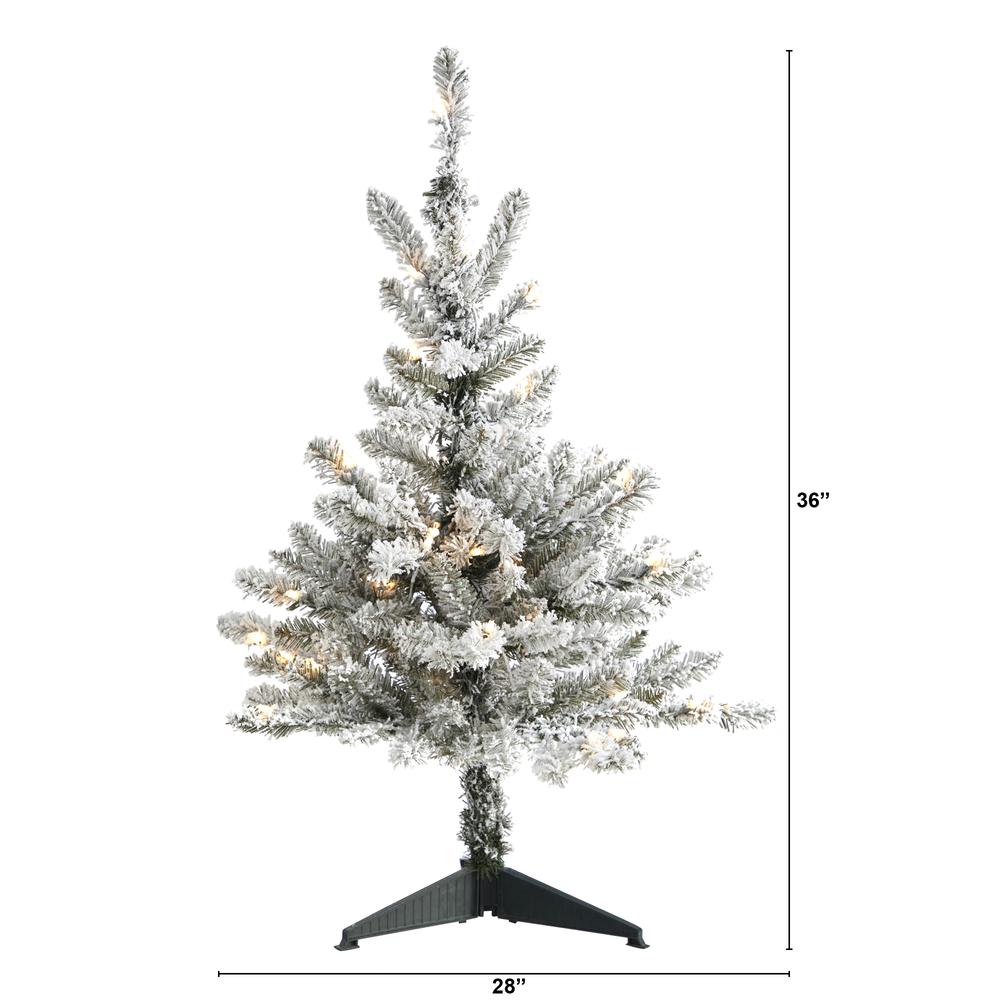 Flocked West Virginia Spruce Artificial Christmas Tree with 50 Clear Lights. Picture 2