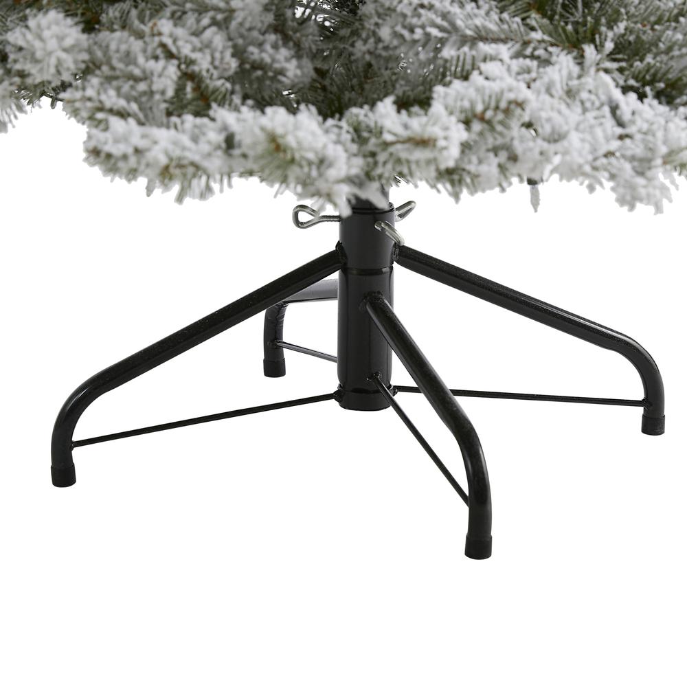 6ft. Flocked West Virginia Spruce Artificial Christmas Tree with 300 Clear Lights and 850 Bendable Branches. Picture 3