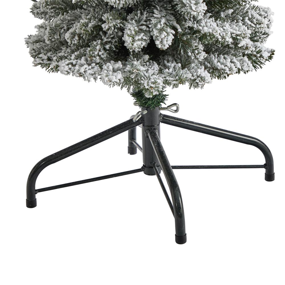 4ft. Flocked Pencil Artificial Christmas Tree with 100 Clear Lights and 216 Bendable Branches. Picture 3