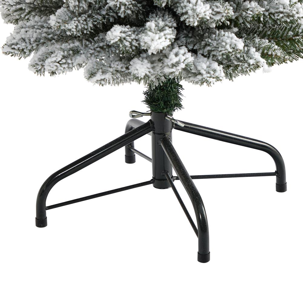 5ft. Flocked Pencil Artificial Christmas Tree with 200 Clear Lights and 318 Bendable Branches. Picture 4