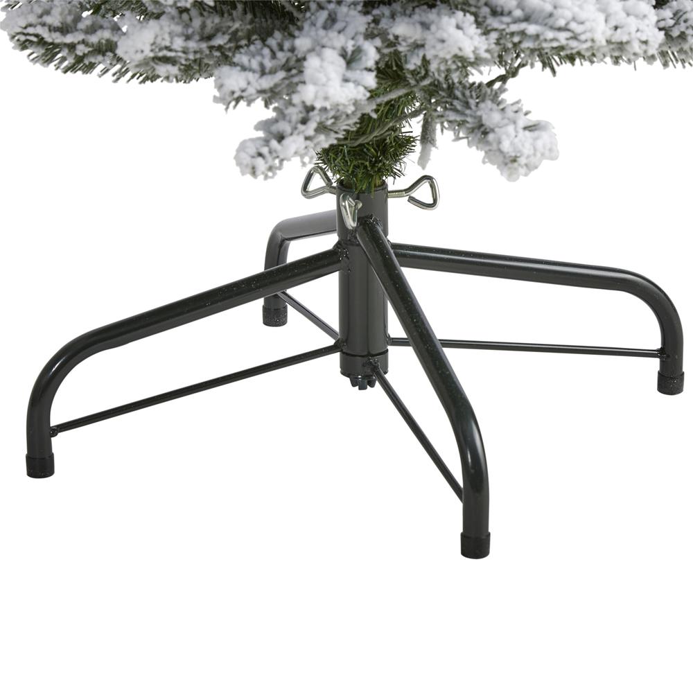 6ft. Flocked Pencil Artificial Christmas Tree with 300 Clear Lights and 438 Bendable Branches. Picture 3