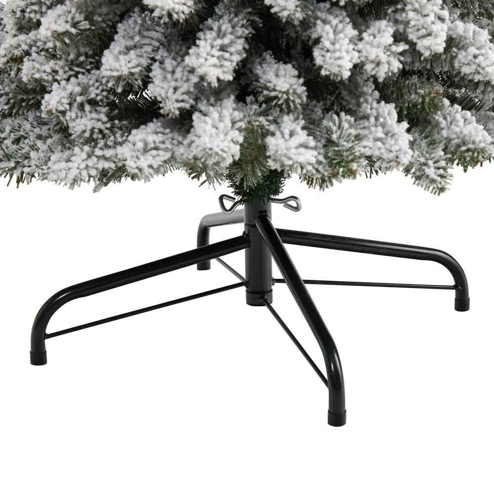 7ft. Flocked Pencil Artificial Christmas Tree with 400 Clear Lights and 574 Bendable Branches. Picture 3