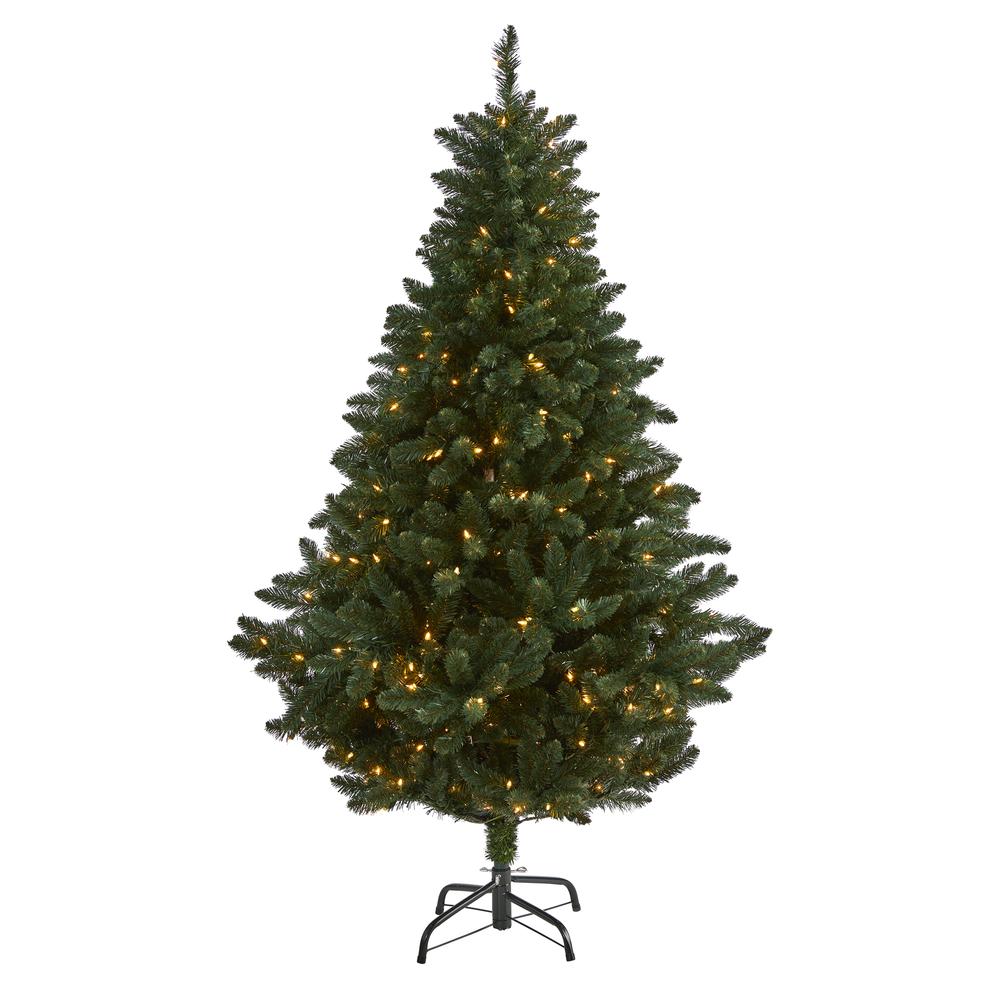 Northern Rocky Spruce Artificial Christmas Tree with 300 Clear Lights. Picture 1