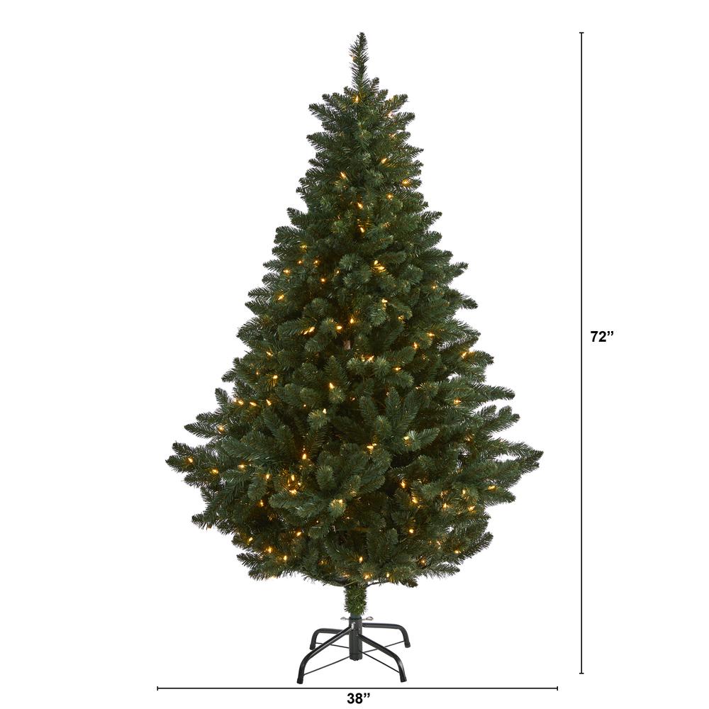 Northern Rocky Spruce Artificial Christmas Tree with 300 Clear Lights. Picture 2