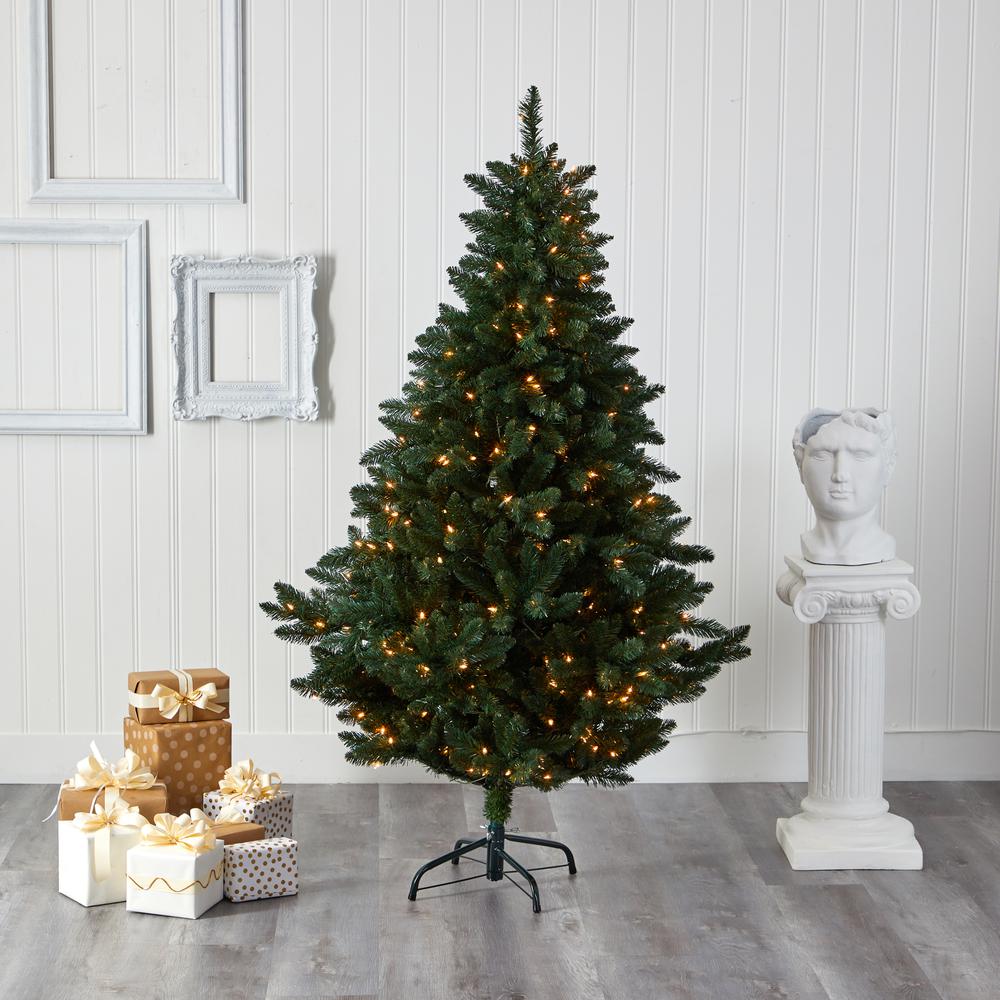 Northern Rocky Spruce Artificial Christmas Tree with 300 Clear Lights. Picture 5