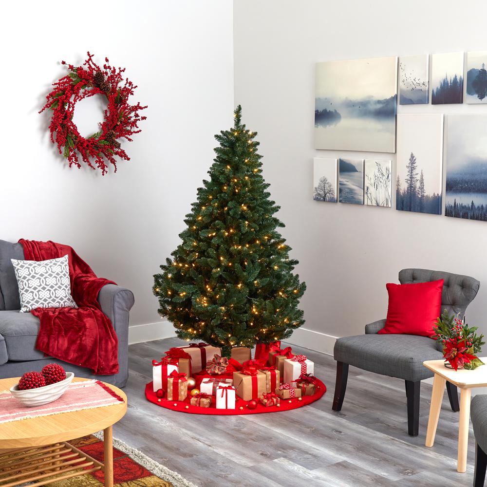 Northern Rocky Spruce Artificial Christmas Tree with 300 Clear Lights. Picture 6