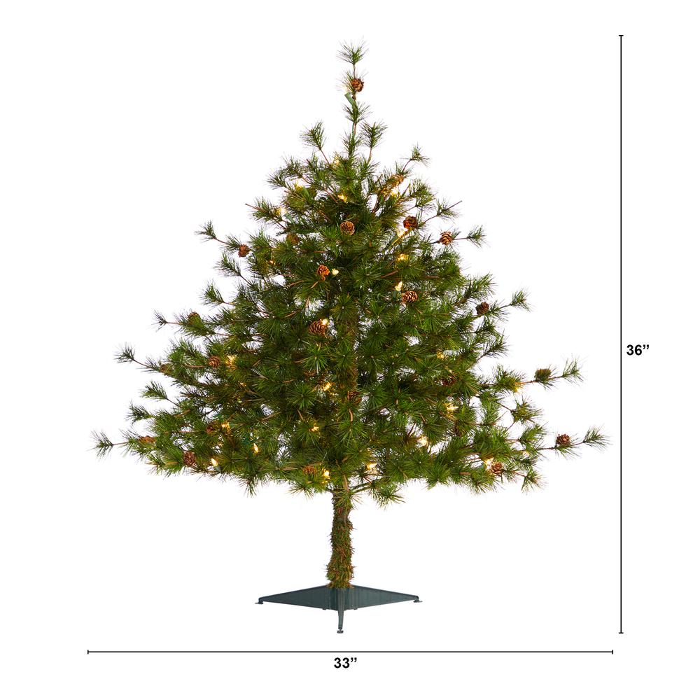 3ft. Colorado Mountain Pine Artificial Christmas Tree with 50 Clear Lights. Picture 2