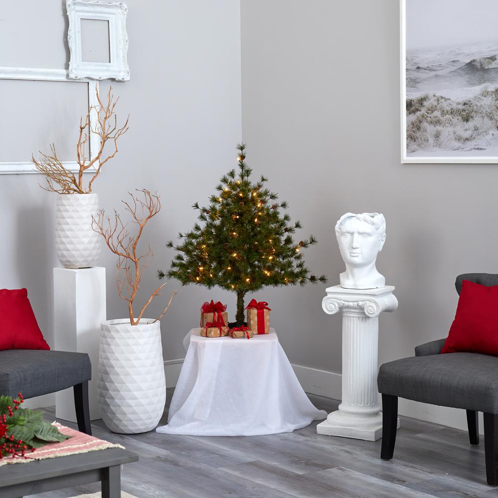 3ft. Colorado Mountain Pine Artificial Christmas Tree with 50 Clear Lights. Picture 7