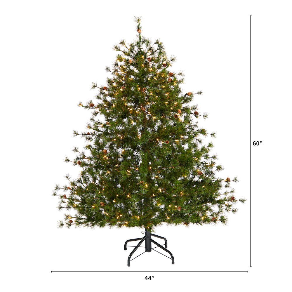 5ft. Colorado Mountain Pine Artificial Christmas Tree with 250 Clear Lights. Picture 2