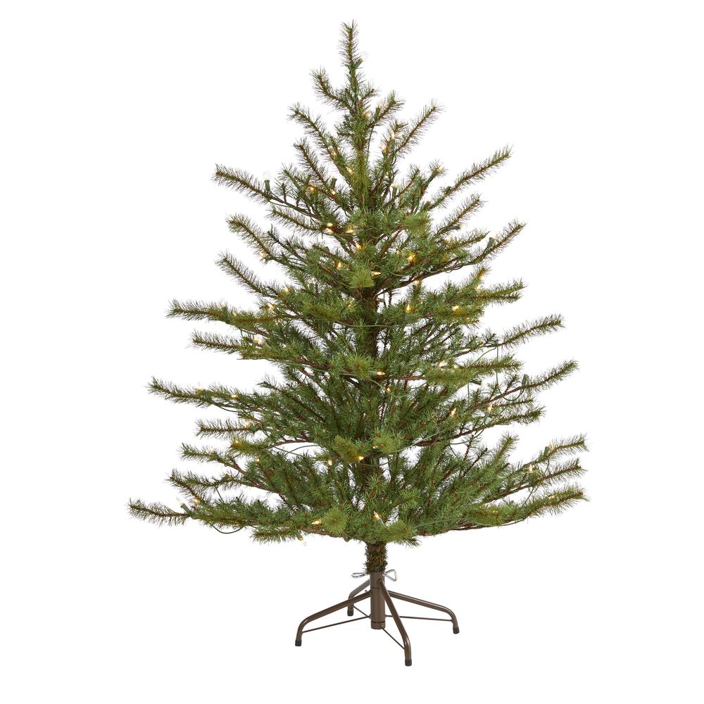 4ft. Vancouver Mountain Pine Artificial Christmas Tree with 100 Clear Lights and 374 Bendable Branches. Picture 4