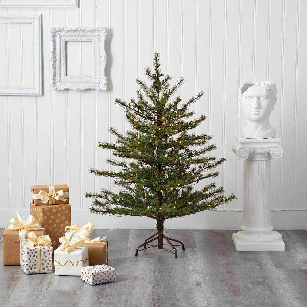 4ft. Vancouver Mountain Pine Artificial Christmas Tree with 100 Clear Lights and 374 Bendable Branches. Picture 7