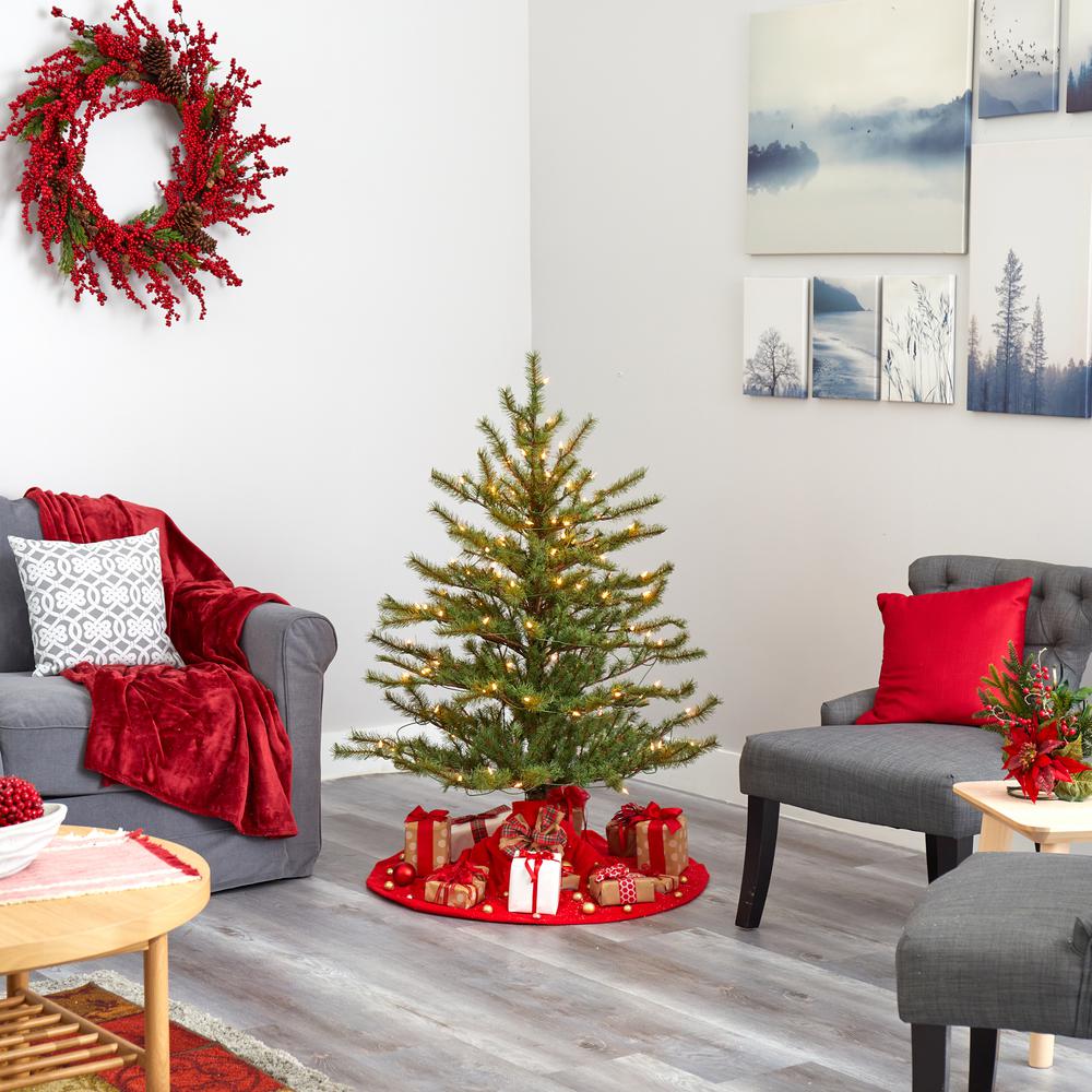 4ft. Vancouver Mountain Pine Artificial Christmas Tree with 100 Clear Lights and 374 Bendable Branches. Picture 5