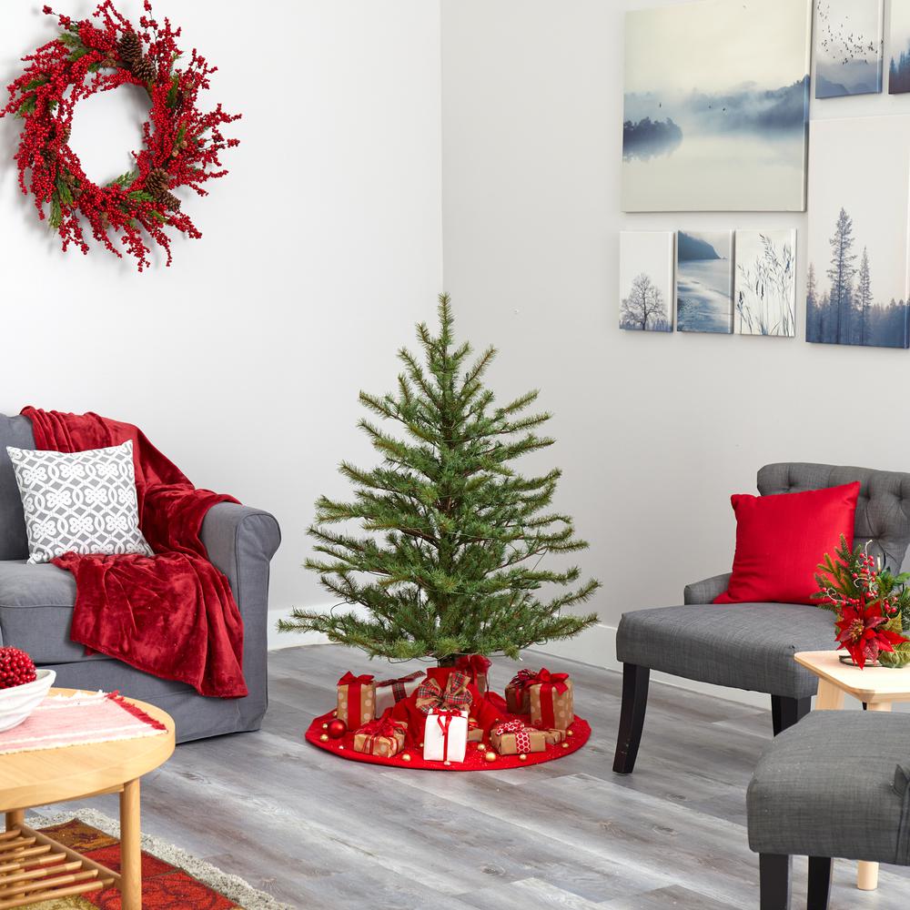 4ft. Vancouver Mountain Pine Artificial Christmas Tree with 100 Clear Lights and 374 Bendable Branches. Picture 6
