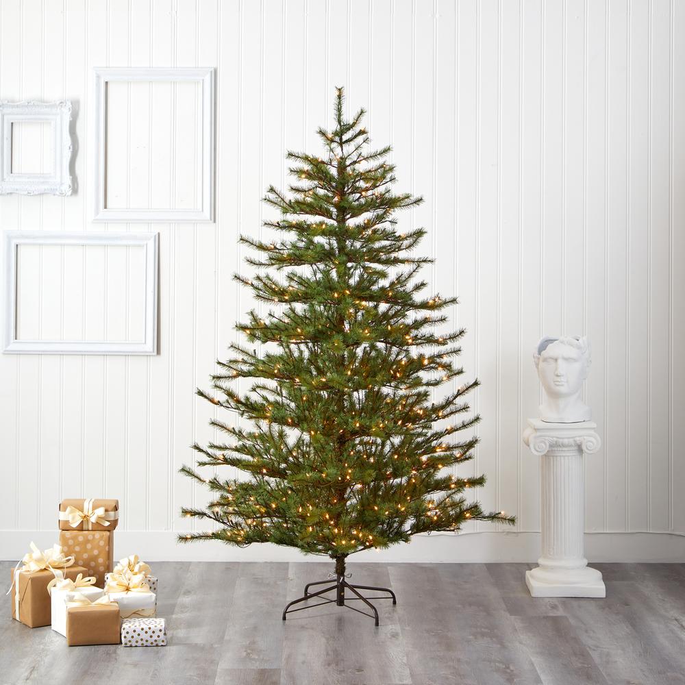 7ft. Vancouver Mountain Pine Artificial Christmas Tree with 450 Clear Lights and 1762 Bendable Branches. Picture 7