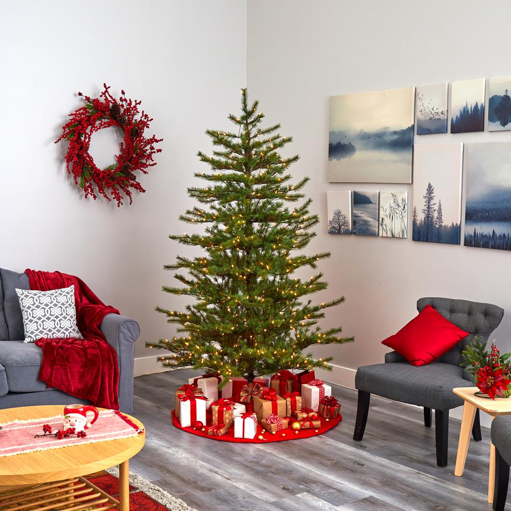 7ft. Vancouver Mountain Pine Artificial Christmas Tree with 450 Clear Lights and 1762 Bendable Branches. Picture 5