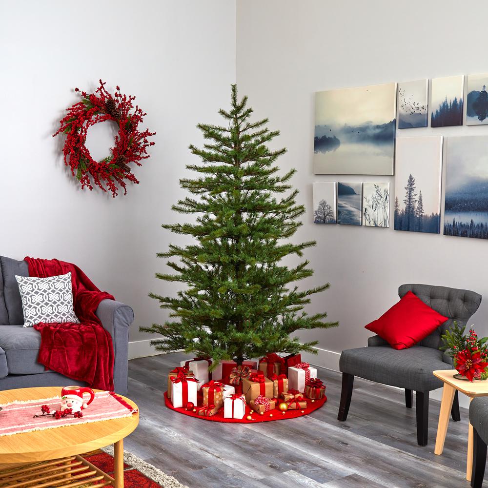 7ft. Vancouver Mountain Pine Artificial Christmas Tree with 450 Clear Lights and 1762 Bendable Branches. Picture 6