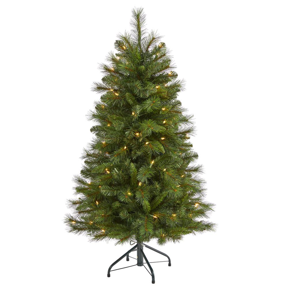 4ft. West Virginia Mountain Pine Artificial Christmas Tree with 100 Clear Lights. Picture 1