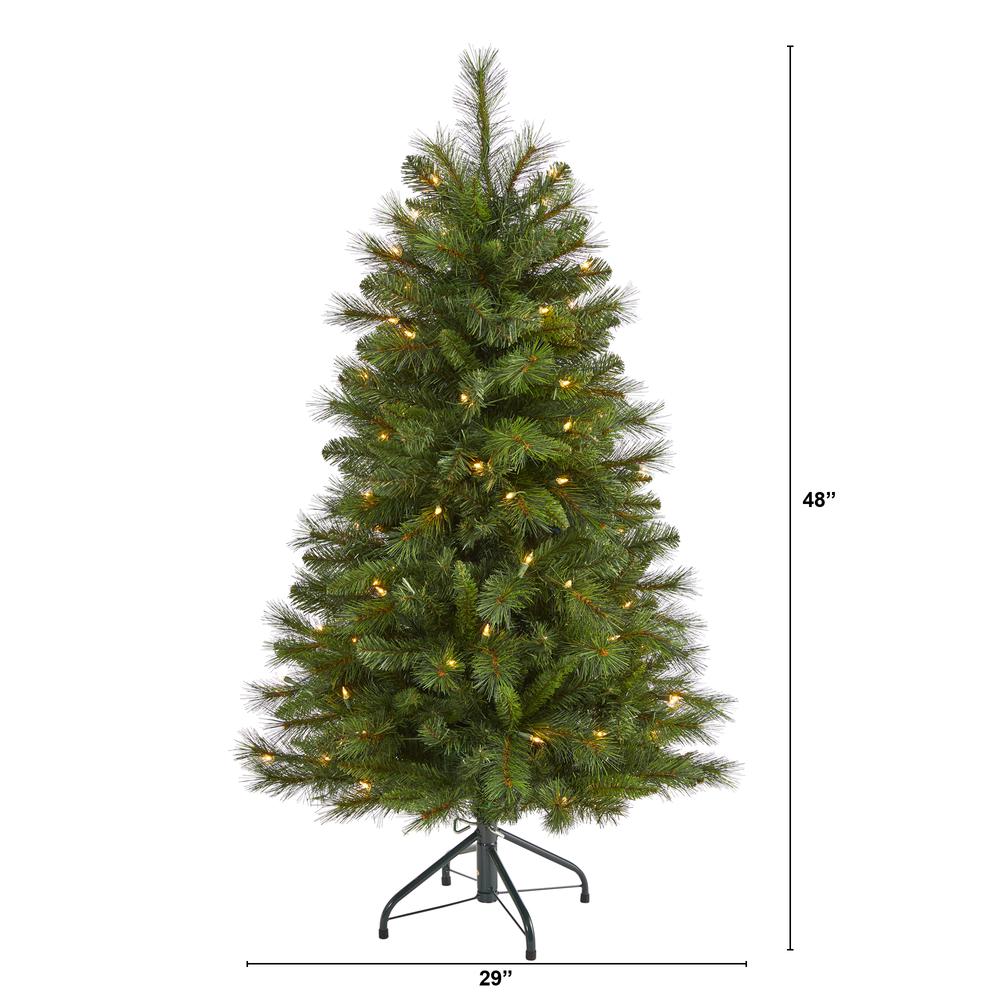 4ft. West Virginia Mountain Pine Artificial Christmas Tree with 100 Clear Lights. Picture 2
