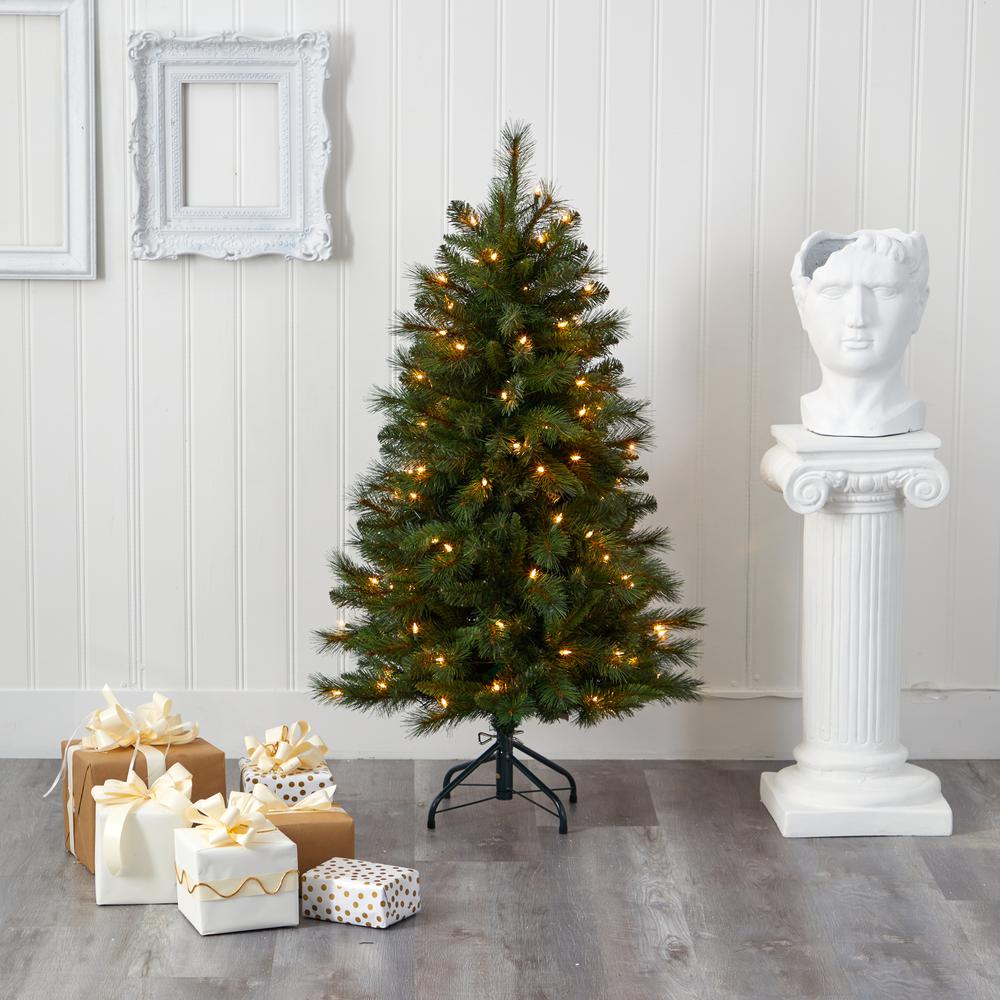 4ft. West Virginia Mountain Pine Artificial Christmas Tree with 100 Clear Lights. Picture 5
