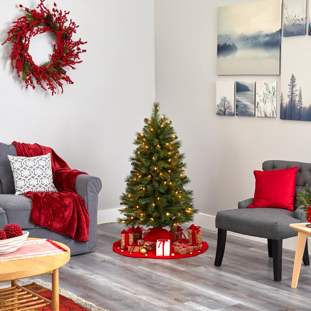 4ft. West Virginia Mountain Pine Artificial Christmas Tree with 100 Clear Lights. Picture 6